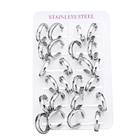 Stainless Steel Huggie Hoop Earring, plated 