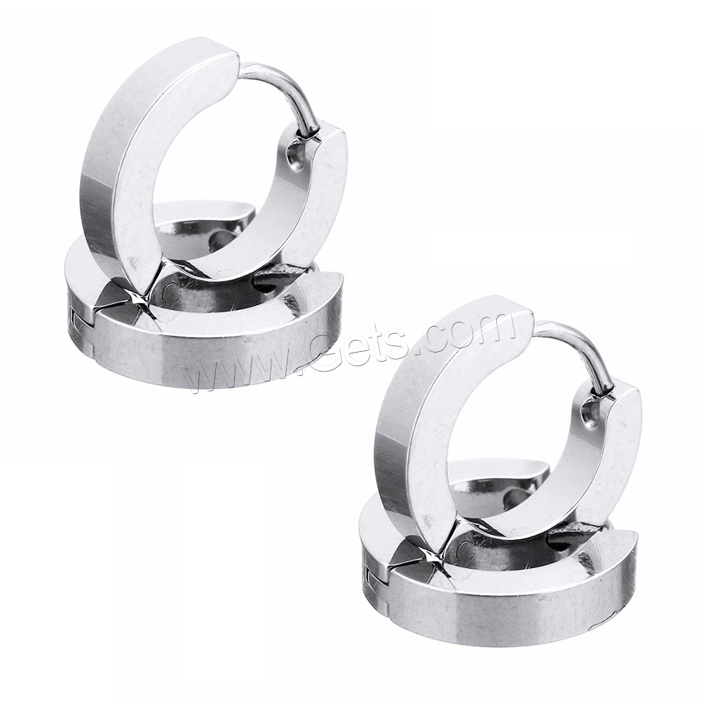 Stainless Steel Huggie Hoop Earring, plated, different size for choice, more colors for choice, 12Pairs/Lot, Sold By Lot