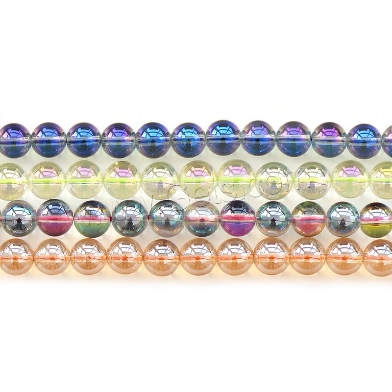 Perles nature de couleur Mix, Cristal naturel, Rond, naturel, normes différentes pour le choix, plus de couleurs à choisir, Trou:Environ 1-2mm, Longueur:Environ 15 pouce, Vendu par brin