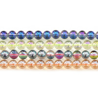 Gemischte Farbe Quarz Perlen, Natürlicher Quarz, rund, natürlich, verschiedene Größen vorhanden, keine, Bohrung:ca. 1-2mm, Länge:ca. 15 ZollInch, verkauft von Strang