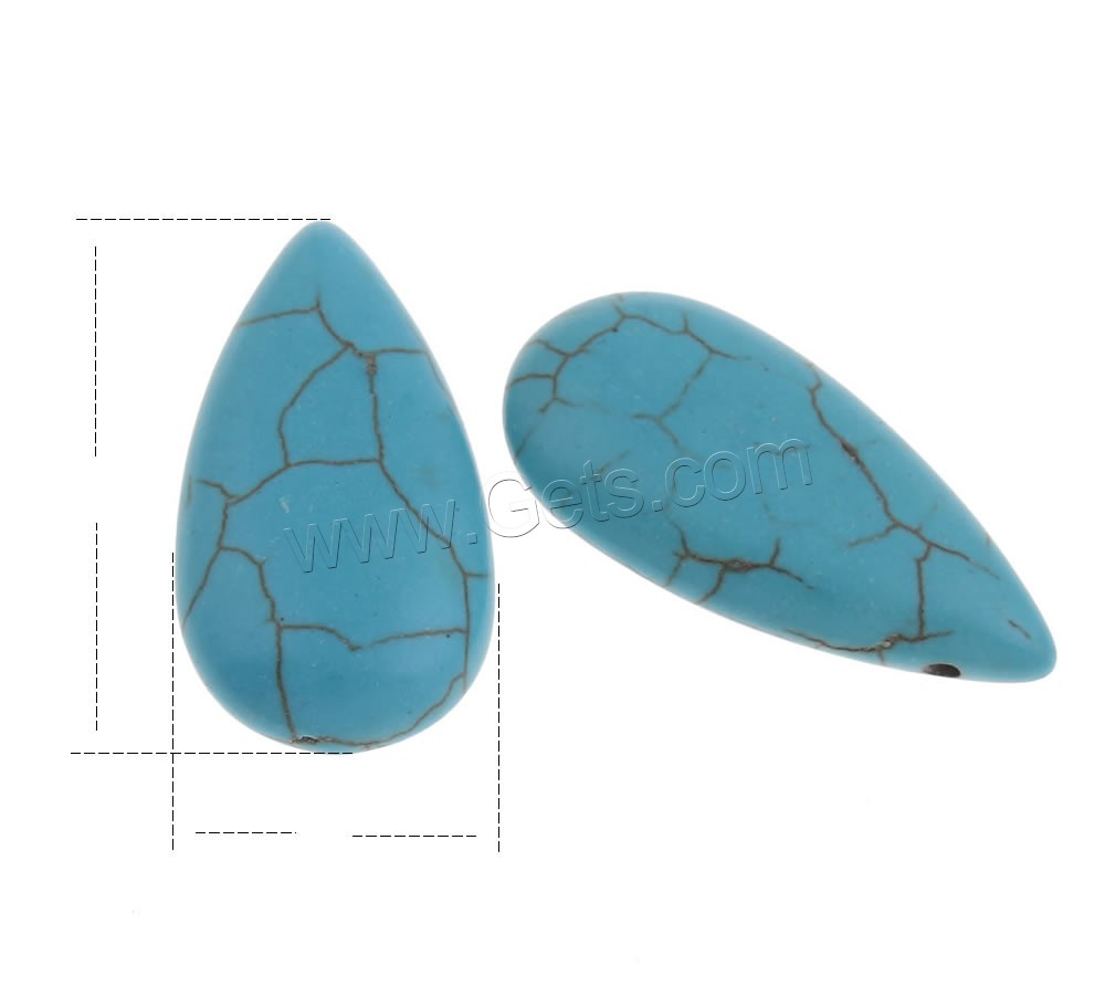 Synthetic Turquoise Pendants, Teardrop, different size for choice, more colors for choice, Hole:Approx 1mm, Sold By Bag
