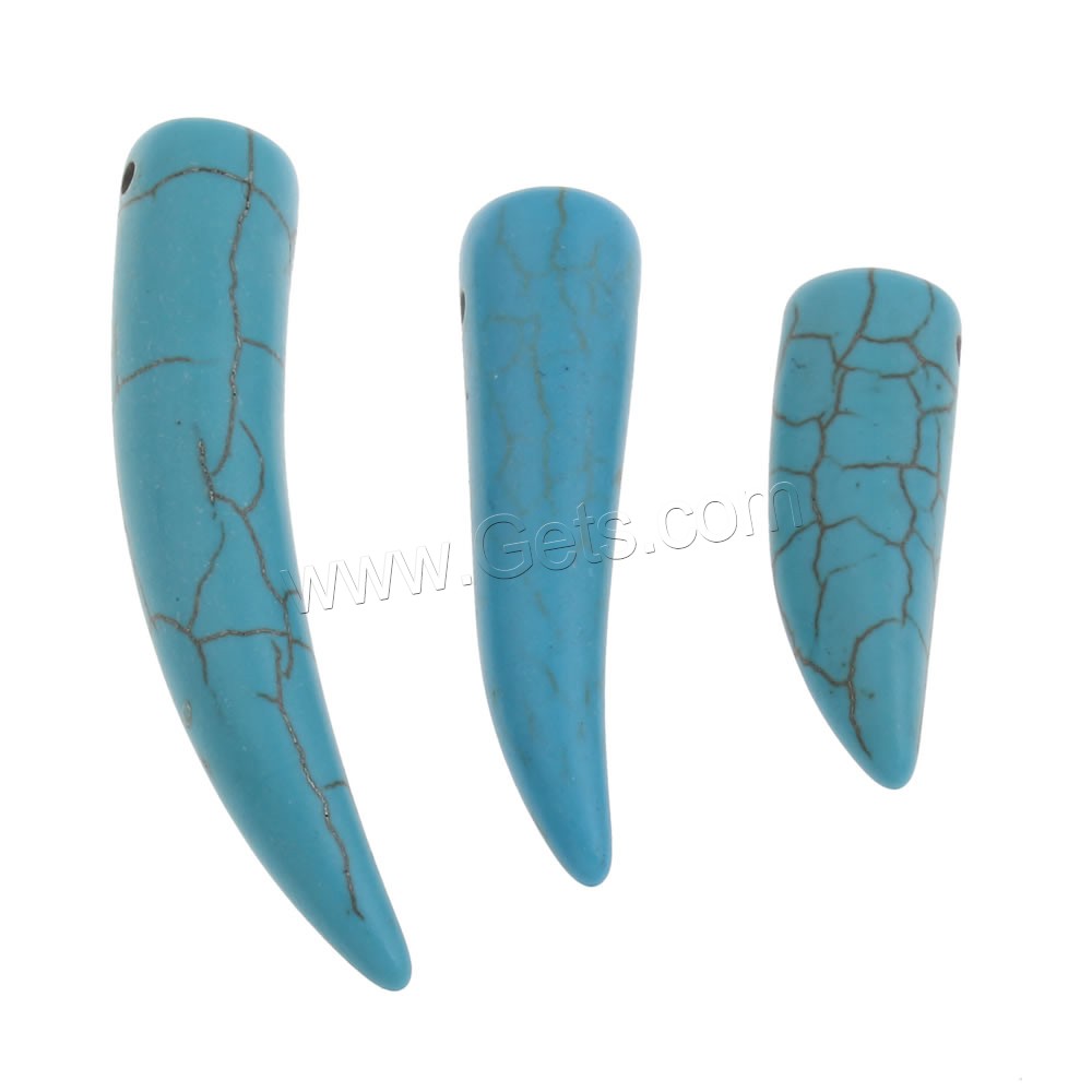 Synthetic Turquoise Pendants, Wolf Tooth, different size for choice, more colors for choice, Hole:Approx 1mm, Sold By Bag