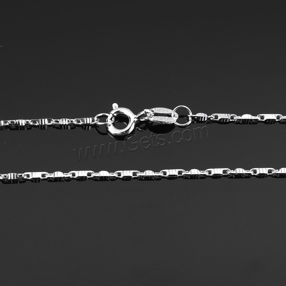 Sterling Silver Necklace Chain, 925 Sterling Silver, different length for choice & bar chain, 4.5x1.3x1.2mm, Sold By Strand