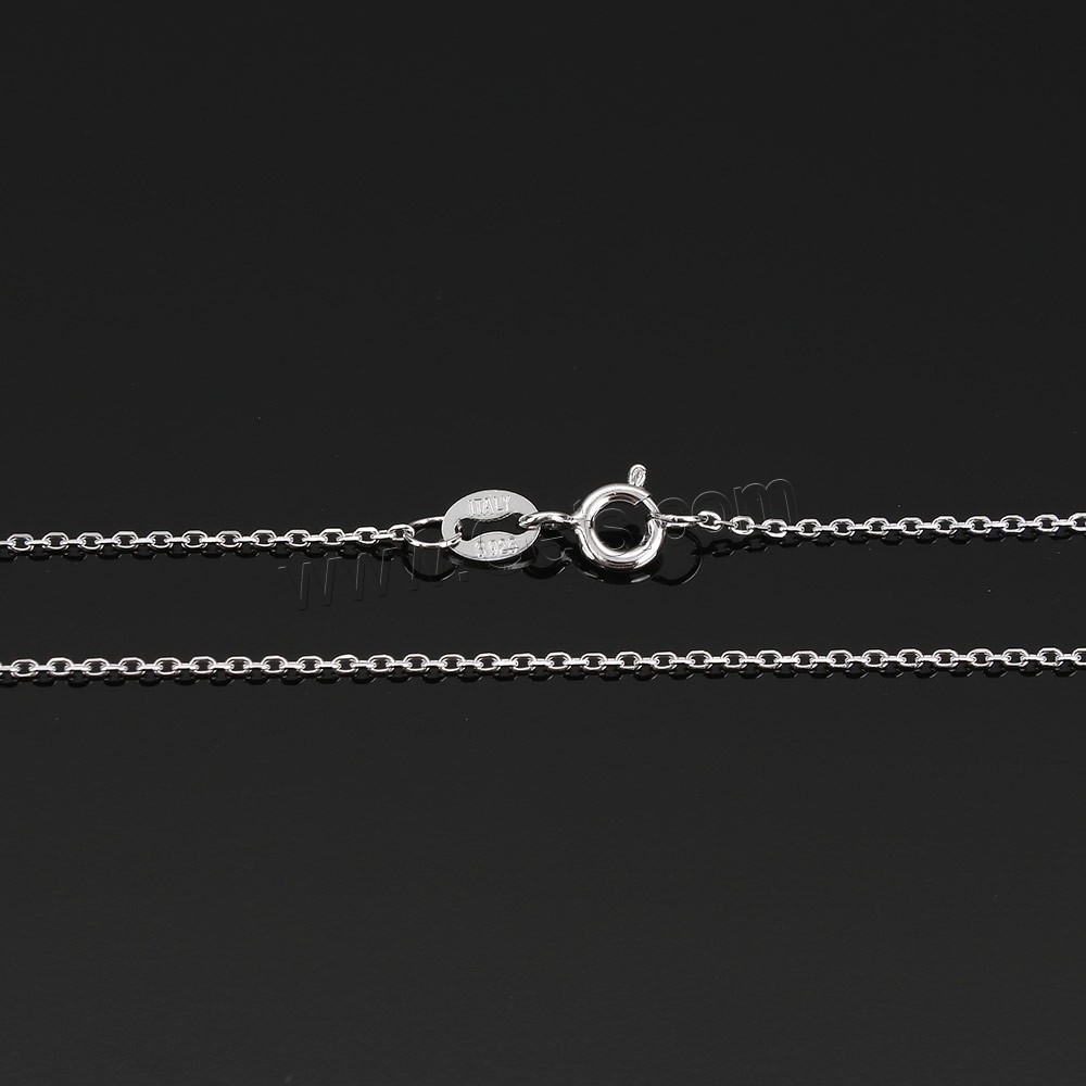 Sterling Silver Necklace Chain, 925 Sterling Silver, different length for choice & oval chain, 2x1.3x0.3mm, Sold By Strand