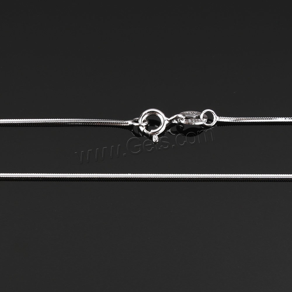 Sterling Silver Necklace Chain, 925 Sterling Silver, different length for choice & snake chain, 0.8mm, Sold By Strand