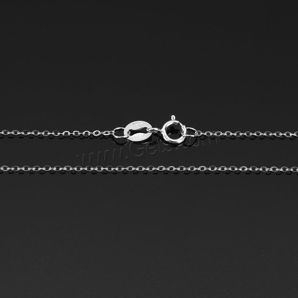 Sterling Silver Necklace Chain, 925 Sterling Silver, different length for choice & oval chain, 1.5x1.2x0.2mm, Sold By Strand