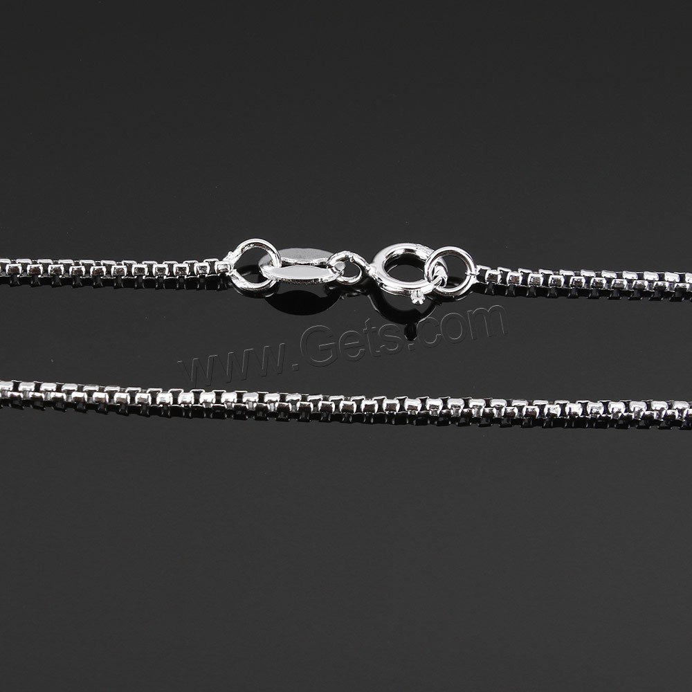Серебряное ожерелье цепи, Серебро 925 пробы, различной длины для выбора & Цепной ящик, 1mm, продается Strand