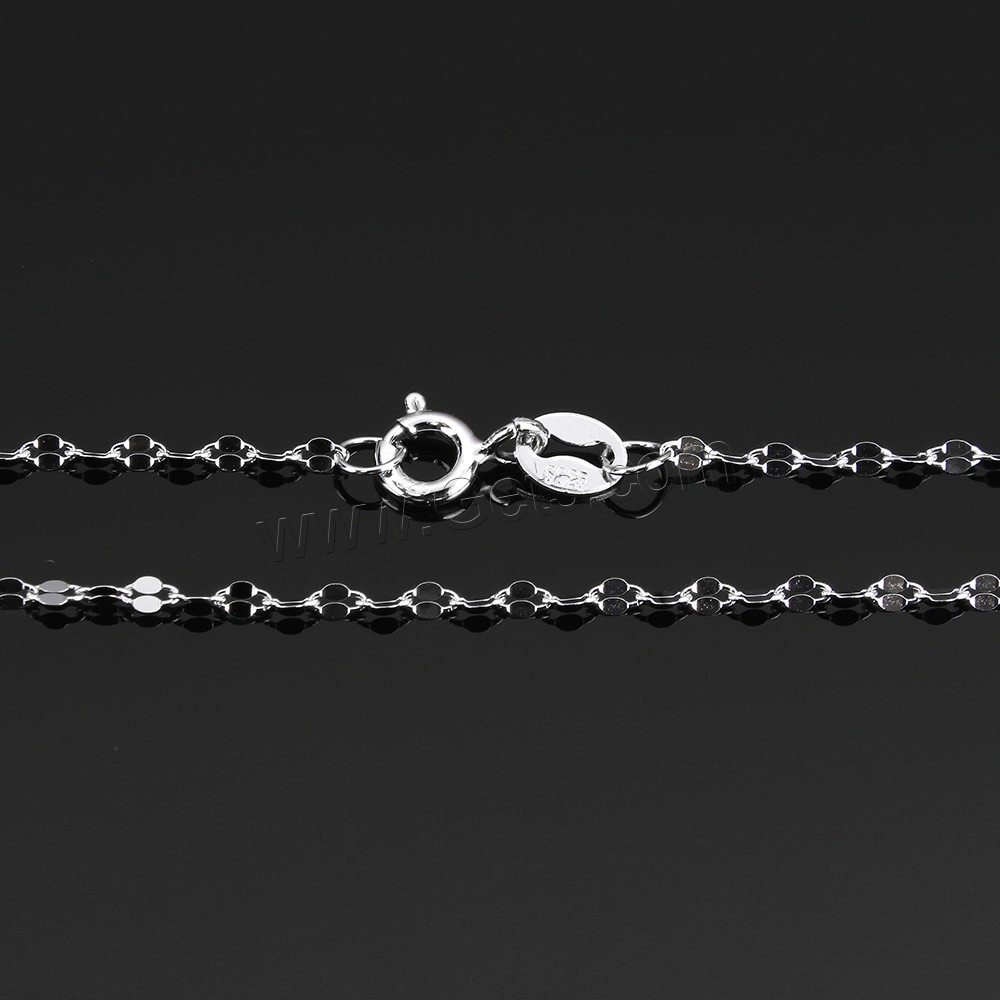 Sterling Silver Necklace Chain, 925 Sterling Silver, different length for choice, 2.7x1.6x0.2mm, Sold By Strand
