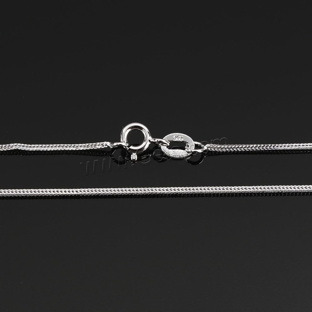 Серебряное ожерелье цепи, Серебро 925 пробы, различной длины для выбора & пшеницы цепи, 0.8mm, продается Strand