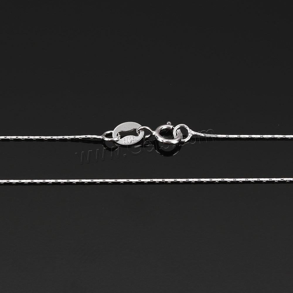 Collar de cadena de plata esterlina, plata de ley 925, longitud diferente para la opción & Cadena de Boston, 0.5mm, Vendido por Sarta