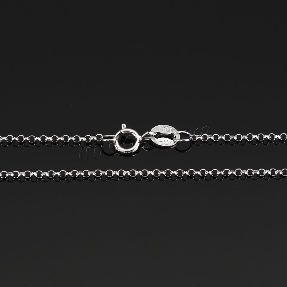 Collar de cadena de plata esterlina, plata de ley 925, longitud diferente para la opción & cadena Rolo, 1.5x1.5x0.5mm, Vendido por Sarta