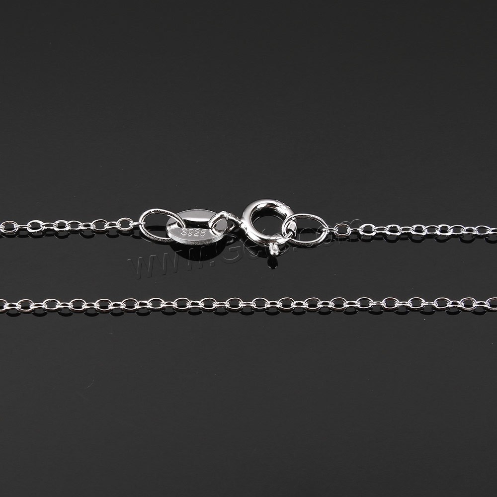 Серебряное ожерелье цепи, Серебро 925 пробы, различной длины для выбора & Овальный цепь, 1.8x1.3x0.2mm, продается Strand