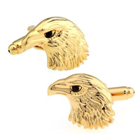 Brass Cufflinks, Eagle, gold color plated, enamel, nickel, lead & cadmium free, 10-20mm 