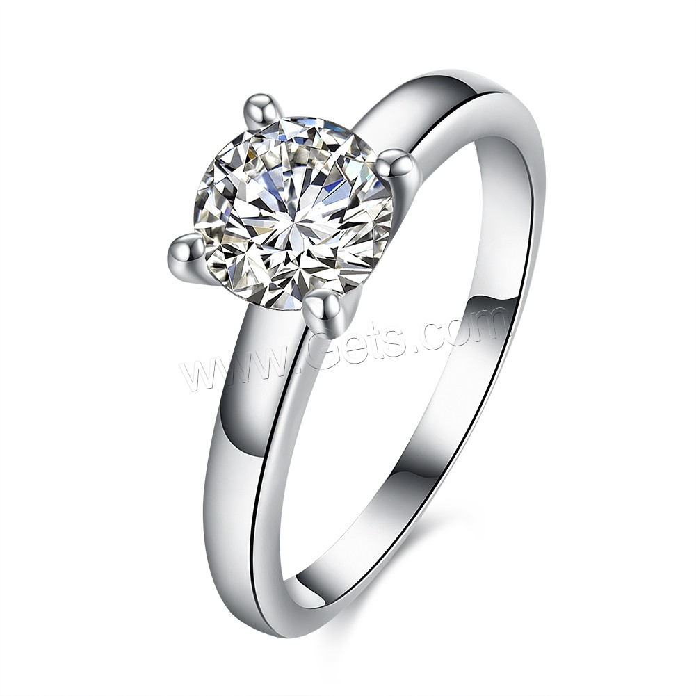 Favourer ® палец кольцо, Латунь, покрытый платиной, разный размер для выбора & Женский & со стразами, 7mm, продается PC