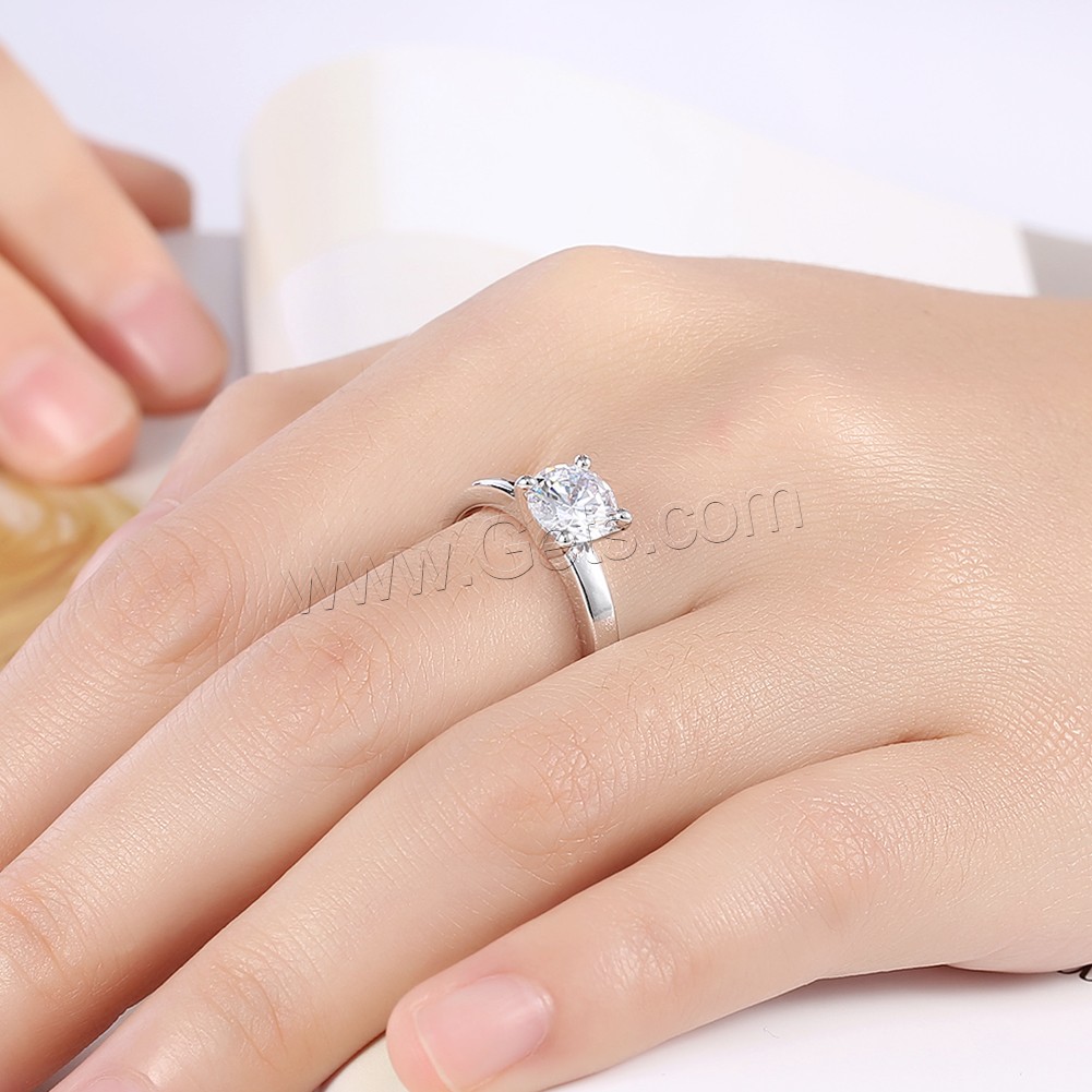 Favourer ® палец кольцо, Латунь, покрытый платиной, разный размер для выбора & Женский & со стразами, 7mm, продается PC