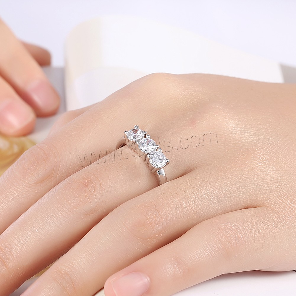 Brass, platinum plated, different size for choice & for woman & with rhinestone, 2mm, Sold By PC