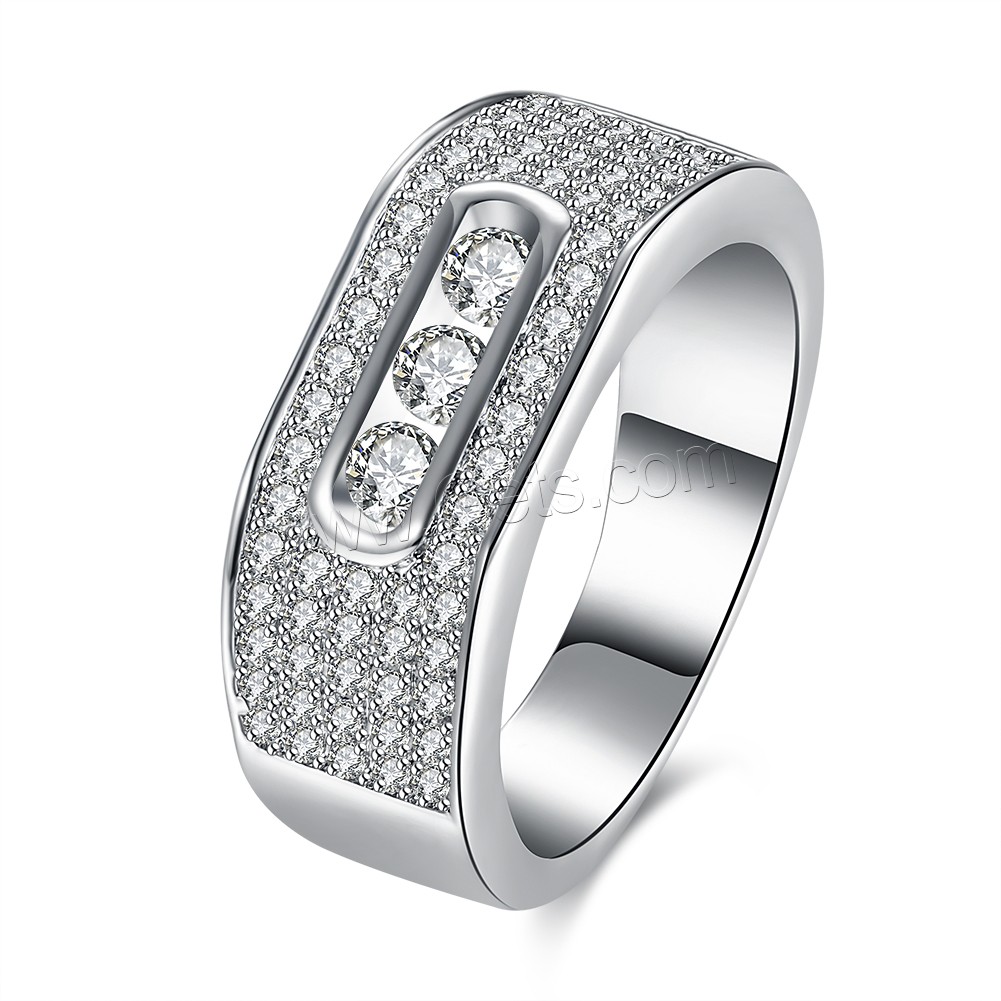 Anillo de dedo de favourer ®, metal, chapado en platina real, diverso tamaño para la opción & para mujer & con diamantes de imitación, 6mm, Vendido por UD