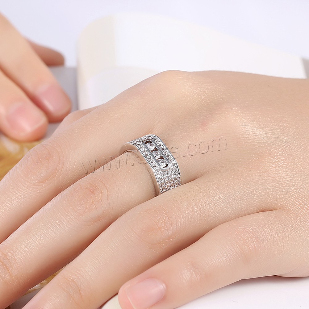 Favourer ®-Fingerring, Messing, platiniert, verschiedene Größen vorhanden & für Frau & mit Strass, 6mm, verkauft von PC