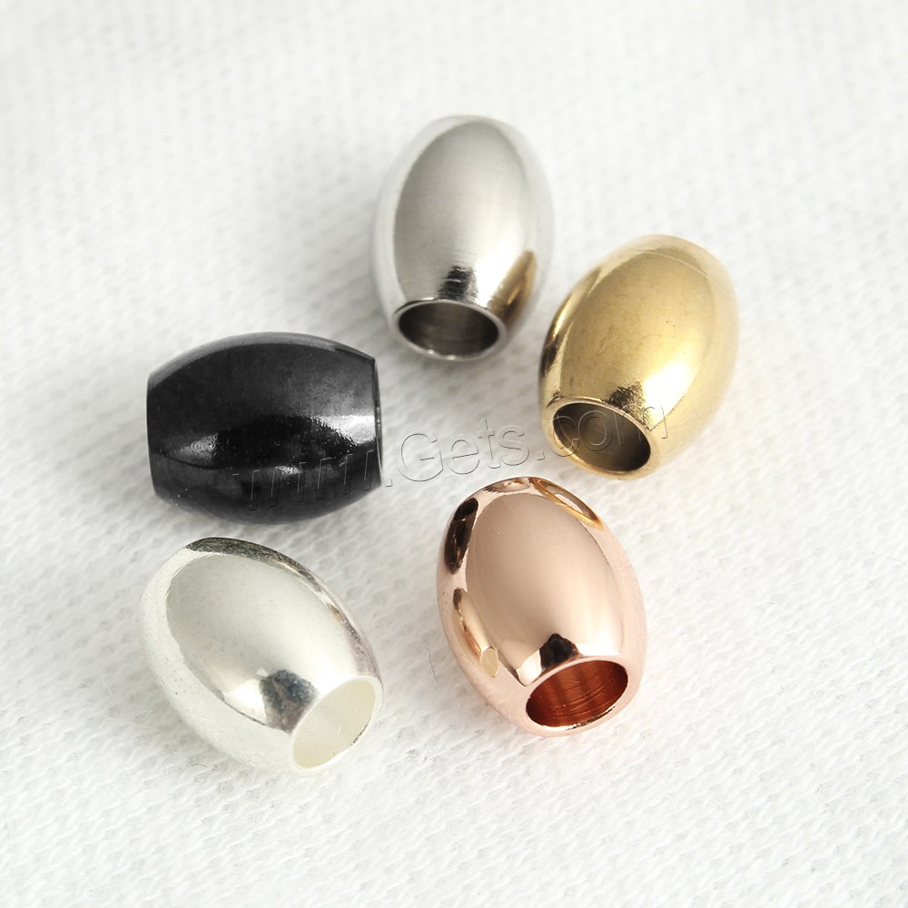 Edelstahl Perlen, oval, plattiert, verschiedene Größen vorhanden, keine, verkauft von PC