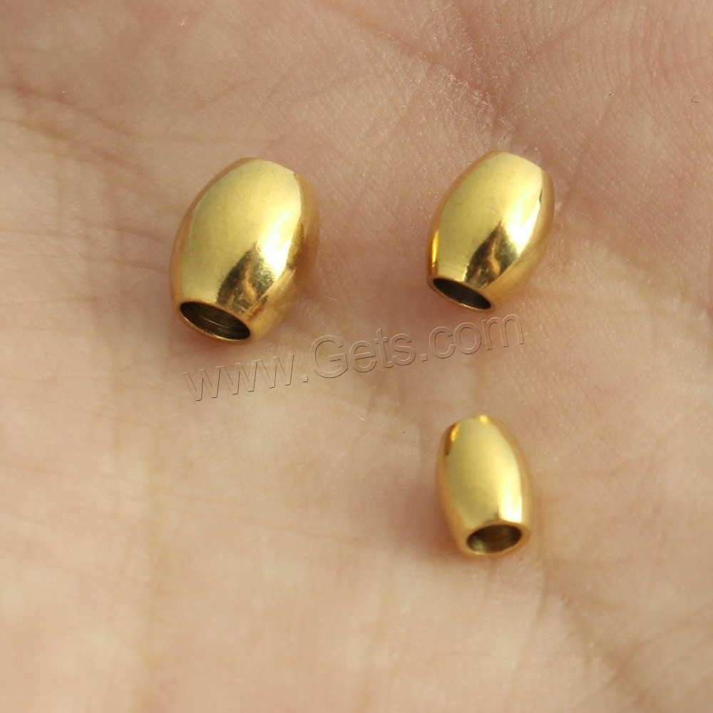 Edelstahl Perlen, oval, plattiert, verschiedene Größen vorhanden, keine, verkauft von PC
