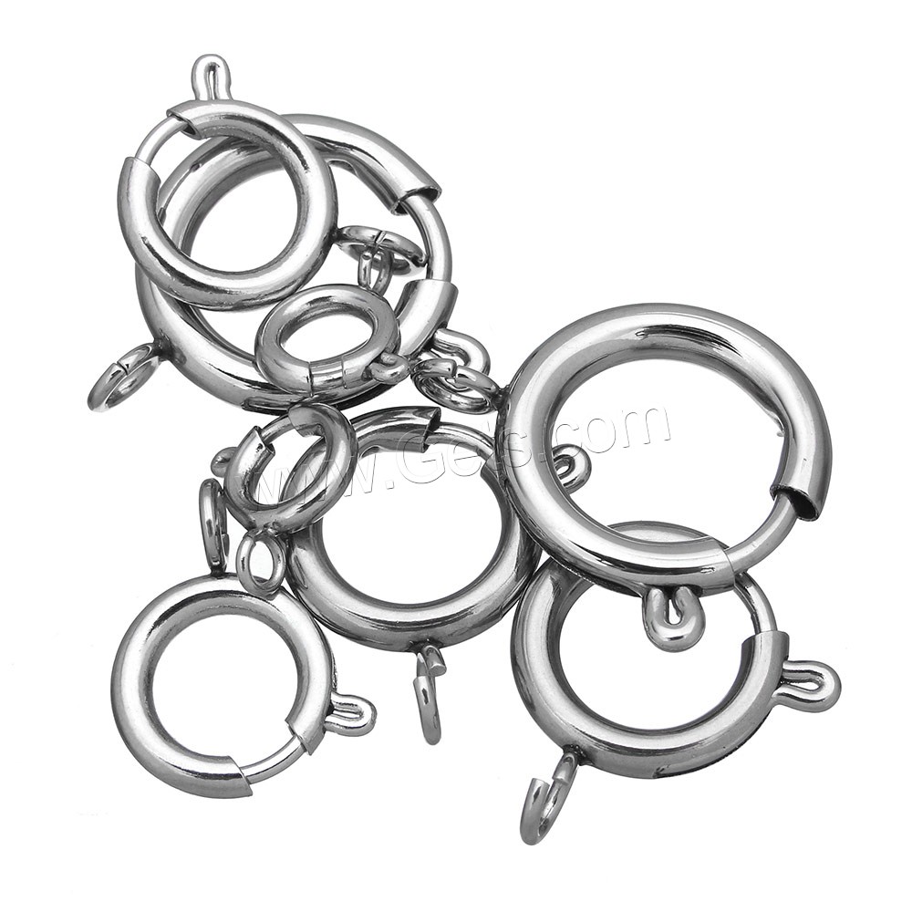 Stainless Steel Spring Ring Clasp, different size for choice, original color, Sold By PC