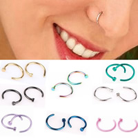 Stainless Steel Nose Piercing Jewelry, plated mixed colors 