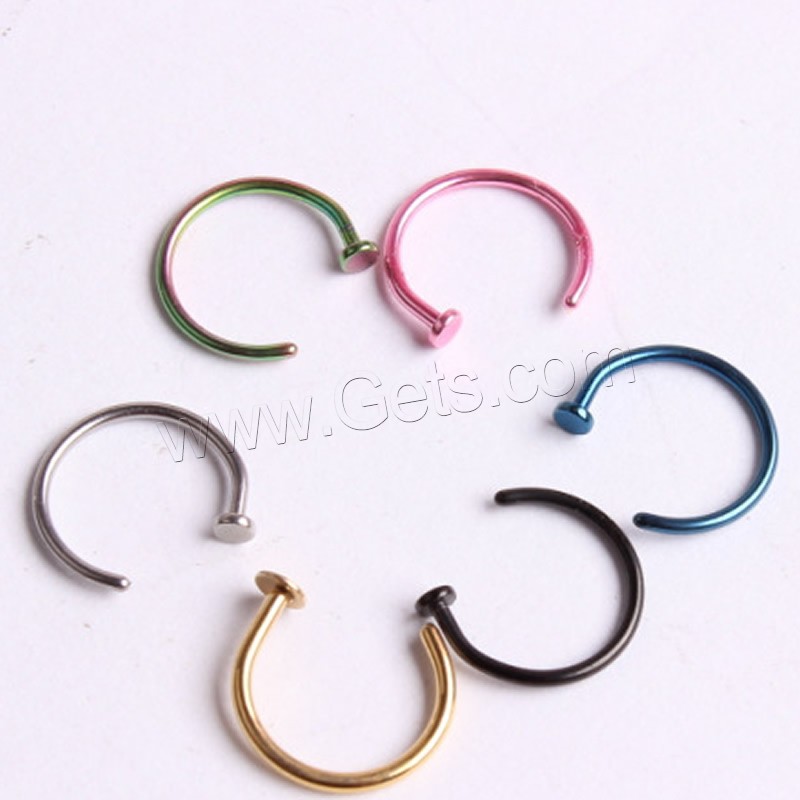 Stainless Steel Nose Piercing Jewelry, plated, different size for choice, mixed colors, Sold By PC