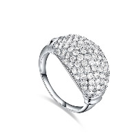 El anillo de dedo Newegg®, metal, chapado en platina real, unisexo & con circonia cúbica, 12mm, tamaño:7, Vendido por UD
