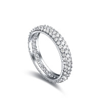 El anillo de dedo Newegg®, metal, chapado en platina real, unisexo & con circonia cúbica, 5mm, tamaño:8, Vendido por UD