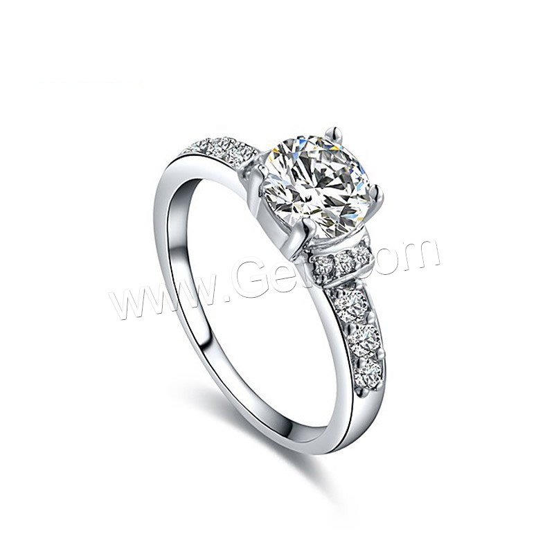 El anillo de dedo Newegg®, metal, chapado en platina real, unisexo & diverso tamaño para la opción & con circonia cúbica, Vendido por UD