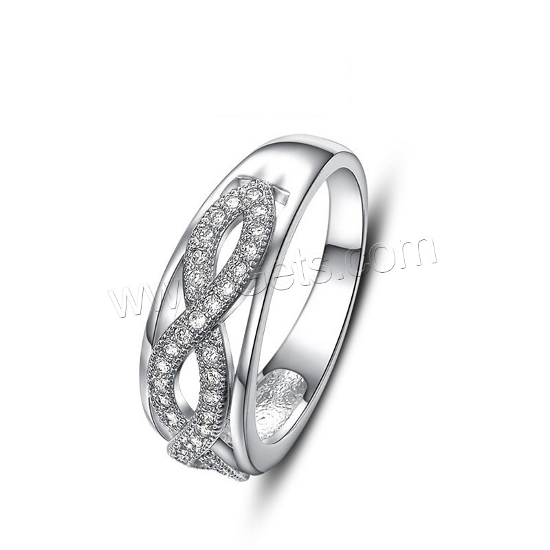 Newegg® Finger Ring, Brass, platinum plated, different size for choice & for woman & with rhinestone, 7mm, Sold By PC