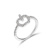 El anillo de dedo Newegg®, metal, Manzana, chapado en platina real, diverso tamaño para la opción & para mujer & con circonia cúbica, 10mm, Vendido por UD