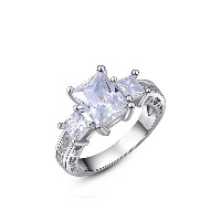 Палец кольцо Newegg®, Латунь, с Кристаллы, покрытый платиной, разный размер для выбора & Женский & со стразами продается PC