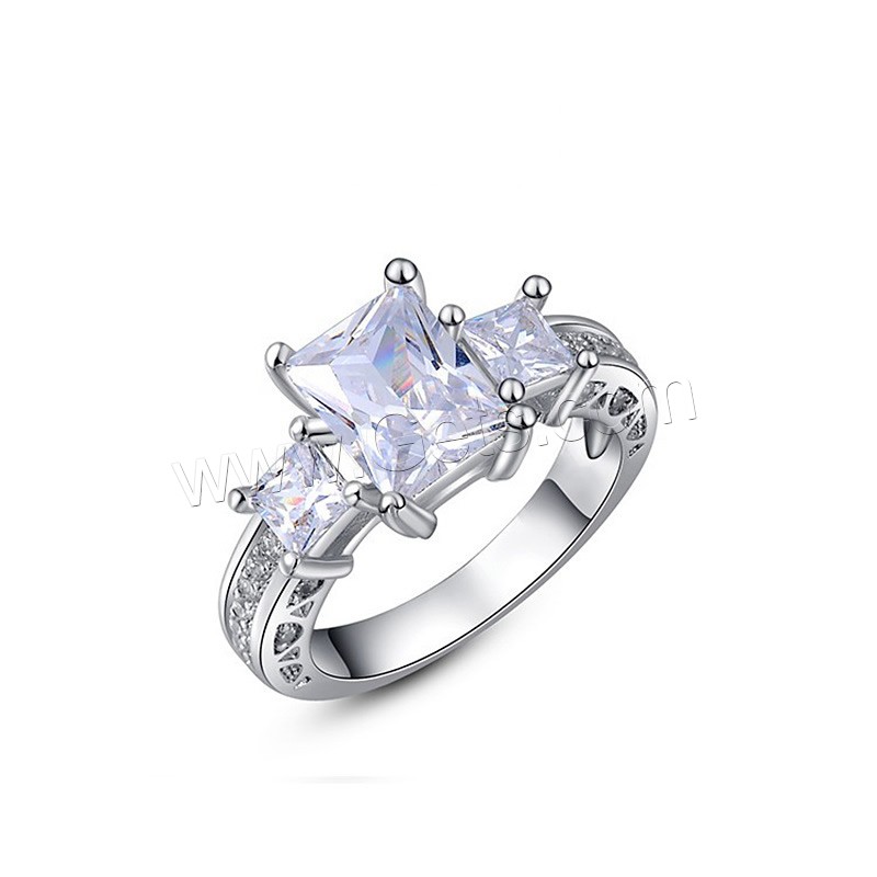 El anillo de dedo Newegg®, metal, con Cristal, chapado en platina real, diverso tamaño para la opción & para mujer & con diamantes de imitación, 18x11mm, Vendido por UD