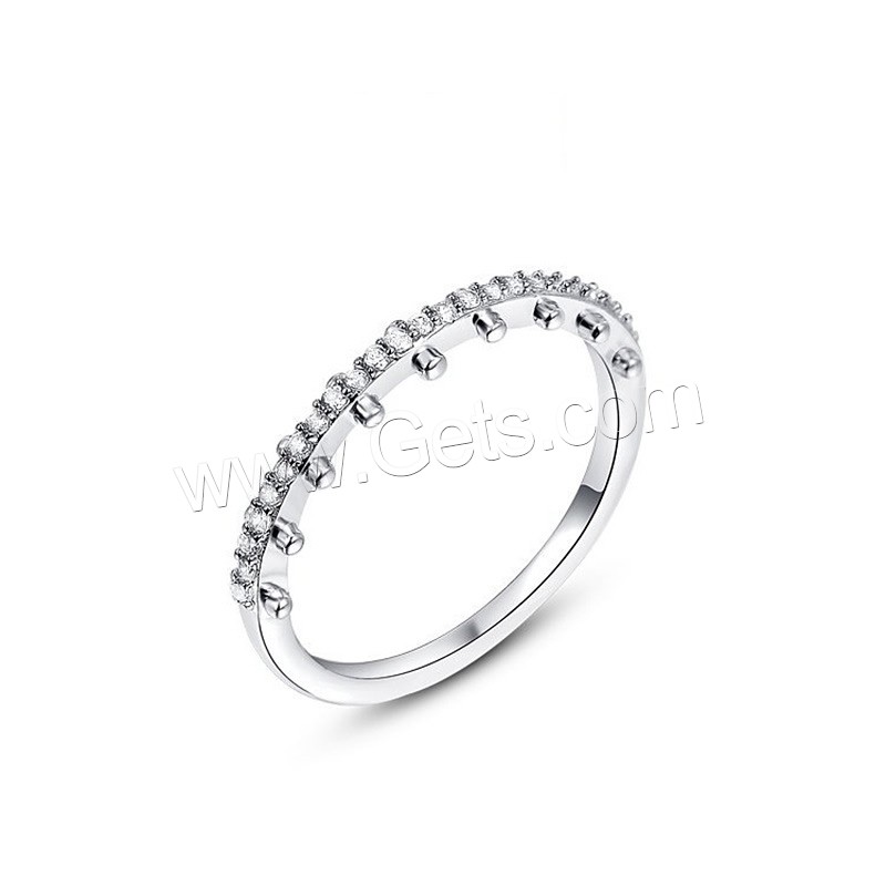 Newegg® Finger Ring, Brass, platinum plated, different size for choice & for woman & with cubic zirconia, 20x3mm, Sold By PC