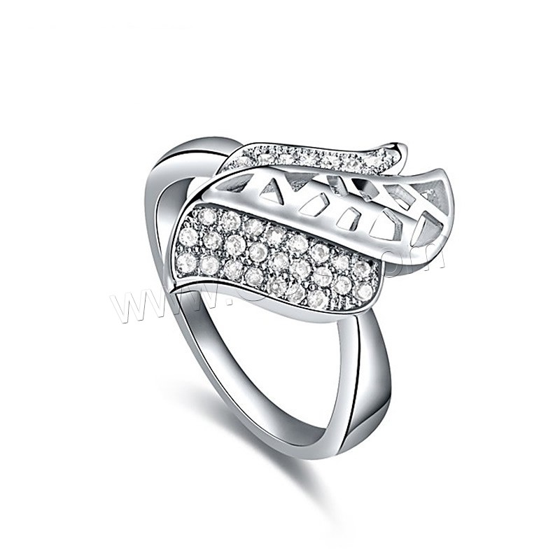 Newegg® Finger-Ring, Messing, platiniert, verschiedene Größen vorhanden & für Frau & mit kubischem Zirkonia & hohl, 19x12mm, verkauft von PC