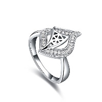 El anillo de dedo Newegg®, metal, chapado en platina real, diverso tamaño para la opción & micro arcilla de zirconia cúbica & para mujer, 19x14mm, tamaño:8, Vendido por UD