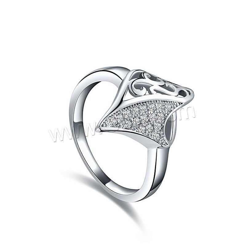 Newegg® Finger-Ring, Messing, platiniert, verschiedene Größen vorhanden & Micro pave Zirkonia & für Frau & hohl, 19x13mm, verkauft von PC