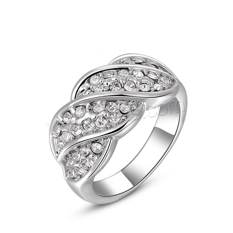 El anillo de dedo Newegg®, aleación de zinc, chapado, diverso tamaño para la opción & para mujer & con diamantes de imitación, más colores para la opción, 22x11mm, Vendido por UD