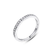 El anillo de dedo Newegg®, metal, chapado en platina real, micro arcilla de zirconia cúbica & para mujer, 21x2mm, tamaño:8, Vendido por UD