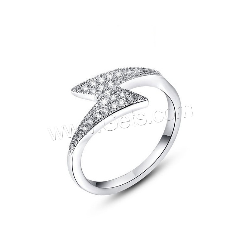 Newegg® Finger Ring, Brass, platinum plated, different size for choice & micro pave cubic zirconia & for woman, Sold By PC