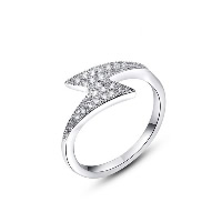 Newegg® Finger-Ring, Messing, platiniert, verschiedene Größen vorhanden & Micro pave Zirkonia & für Frau, verkauft von PC