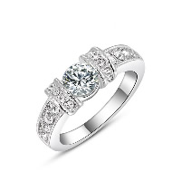 Newegg® Finger Ring, Zinc Alloy, platinum plated & for woman & with rhinestone 