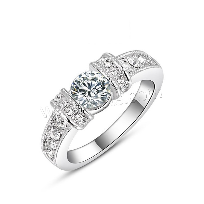 Newegg® Finger-Ring, Zinklegierung, platiniert, verschiedene Größen vorhanden & für Frau & mit Strass, 13x7mm, verkauft von PC