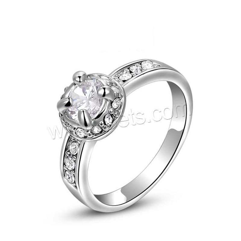 El anillo de dedo Newegg®, aleación de zinc, chapado, diverso tamaño para la opción & para mujer & con diamantes de imitación, más colores para la opción, 9x9mm, Vendido por UD