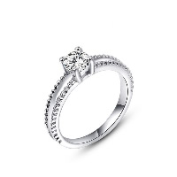 El anillo de dedo Newegg®, metal, chapado en platina real, diverso tamaño para la opción & para mujer & con circonia cúbica, 5x5mm, Vendido por UD