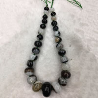 Natürliche Streifen Achat Perlen, 10-27mm, Länge:ca. 15 ZollInch, verkauft von Strang