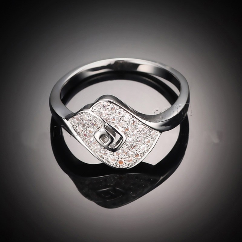 Newegg® Finger-Ring, Messing, Pferdeauge, platiniert, verschiedene Größen vorhanden & für Frau & mit kubischem Zirkonia, 12x14mm, verkauft von PC
