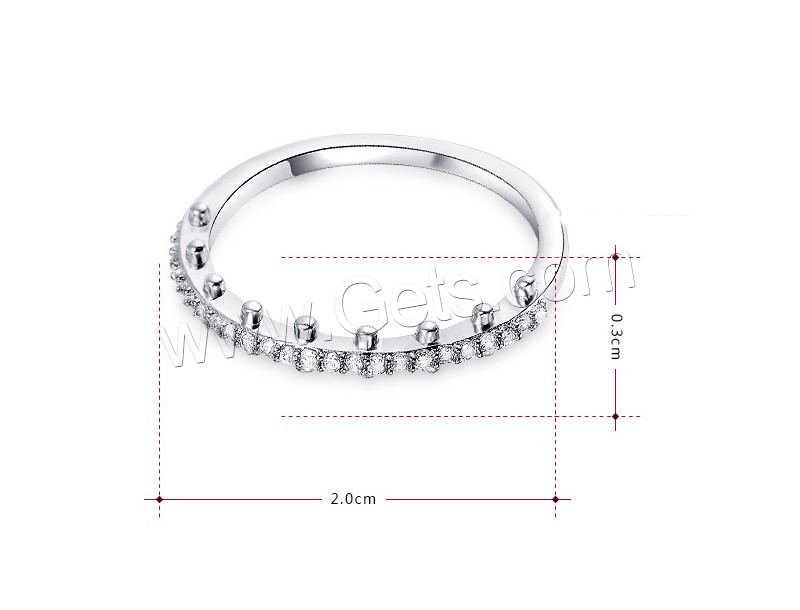 Newegg® Finger-Ring, Messing, platiniert, verschiedene Größen vorhanden & für Frau & mit kubischem Zirkonia, 20x3mm, verkauft von PC