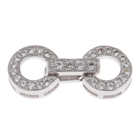 Brass Fold Over Clasp, platinum color plated, micro pave cubic zirconia, nickel, lead & cadmium free Approx 